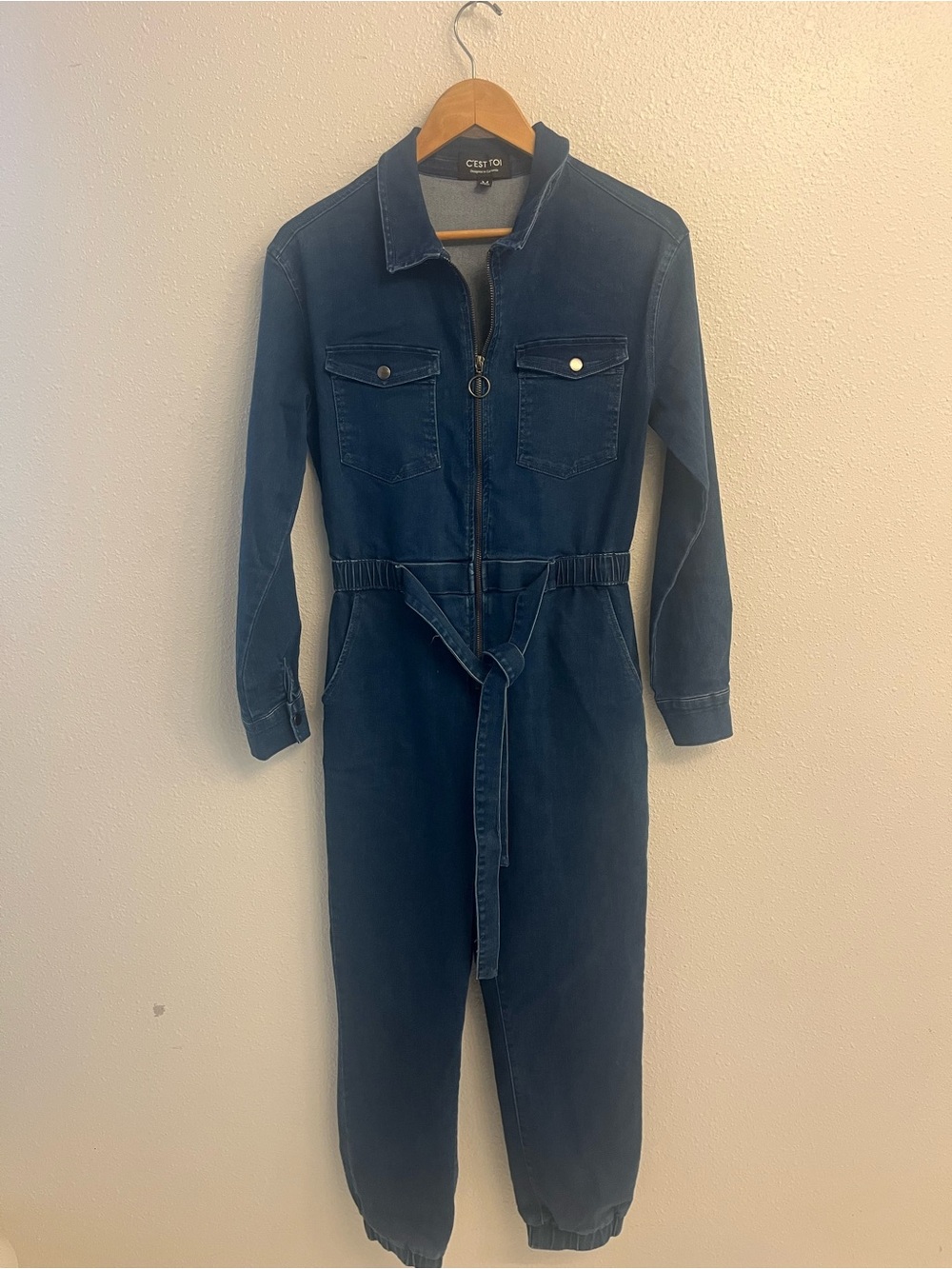 C’EST TOI Dark Blue Denim Jumpsuit